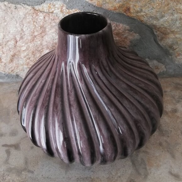 Vintage Art Pottery Vase Round Onion Shape MCM - Picture 4 of 7